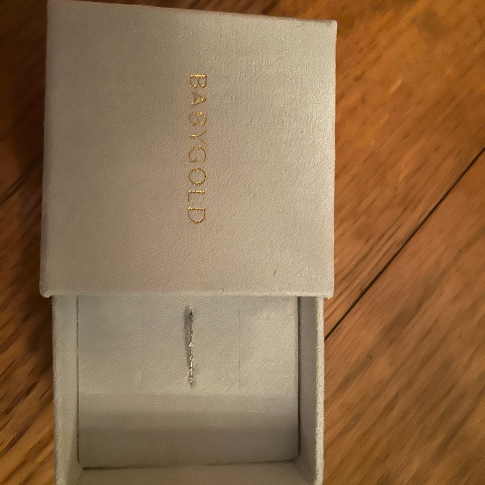 BABYGOLD 14K White Gold Floating Diamond Ring